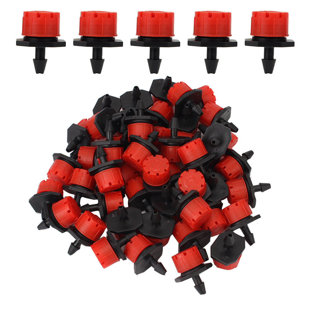 4/7mm Adjustable Irrigation Drippers - 50Pcs for Flower Beds