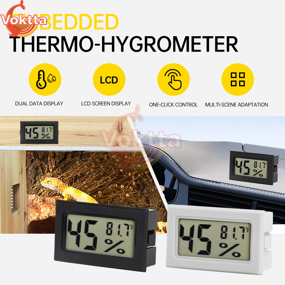 Mini LCD Hygrometer - Indoor Temp & Humidity Sensor