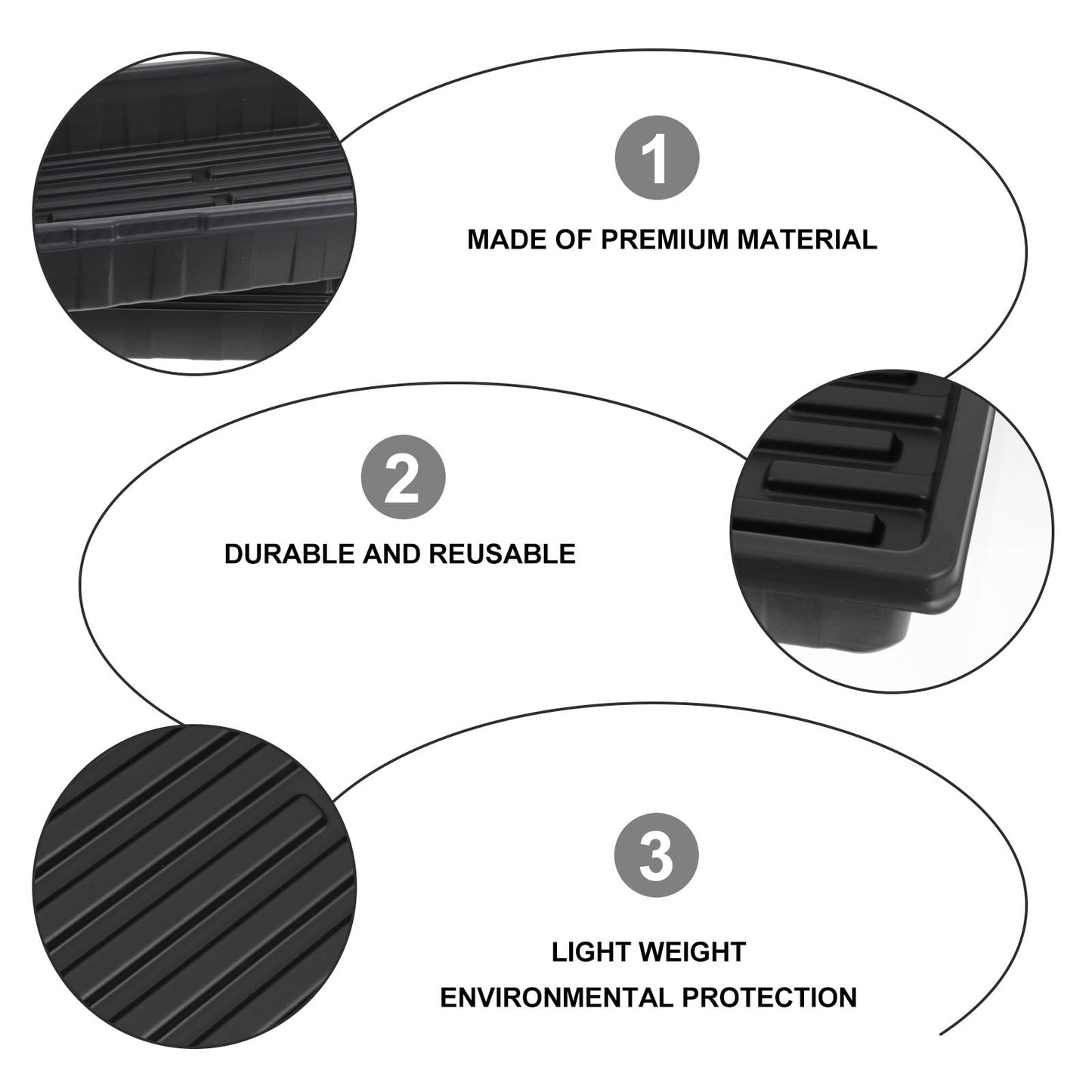 Seed Tray Set: Thickened, No Drain Holes, Indoor Use