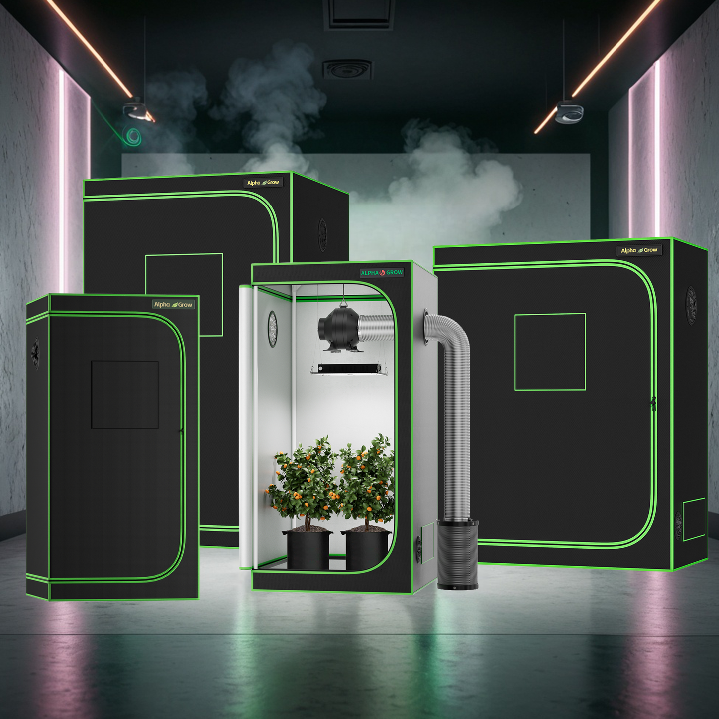 Grow Tents 1680D Mylar 2x2/3x3/4x2/4x4 Ft - ALPHAGROW
