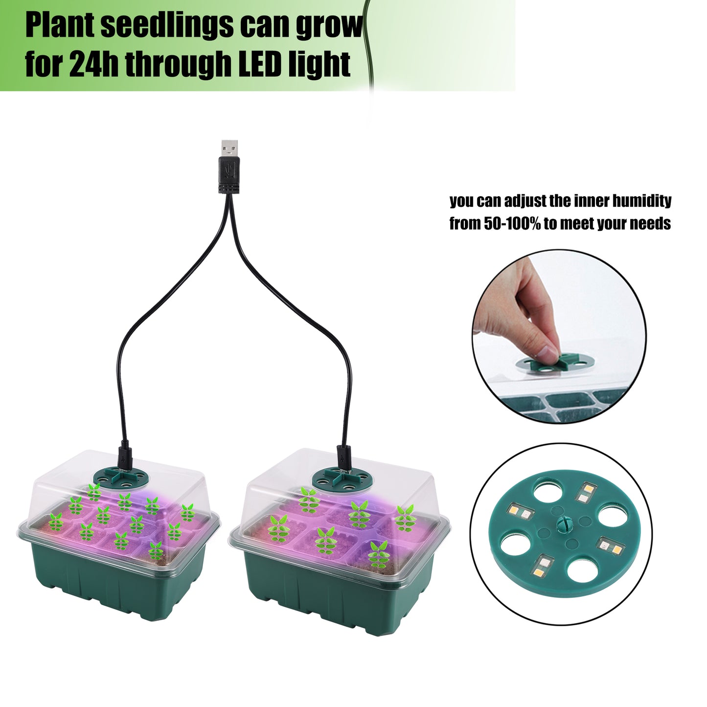 LED Grow Light for Seedling Trays & Flower Pots
