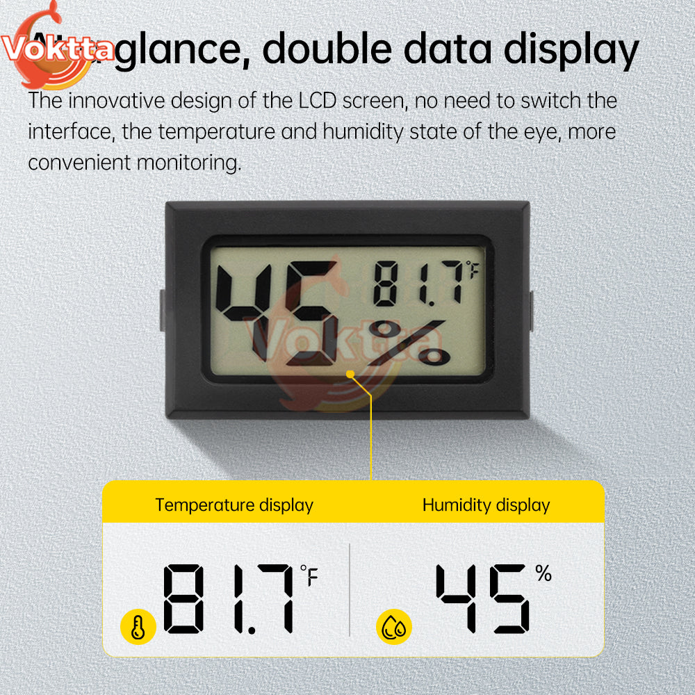 Mini LCD Hygrometer - Indoor Temp & Humidity Sensor