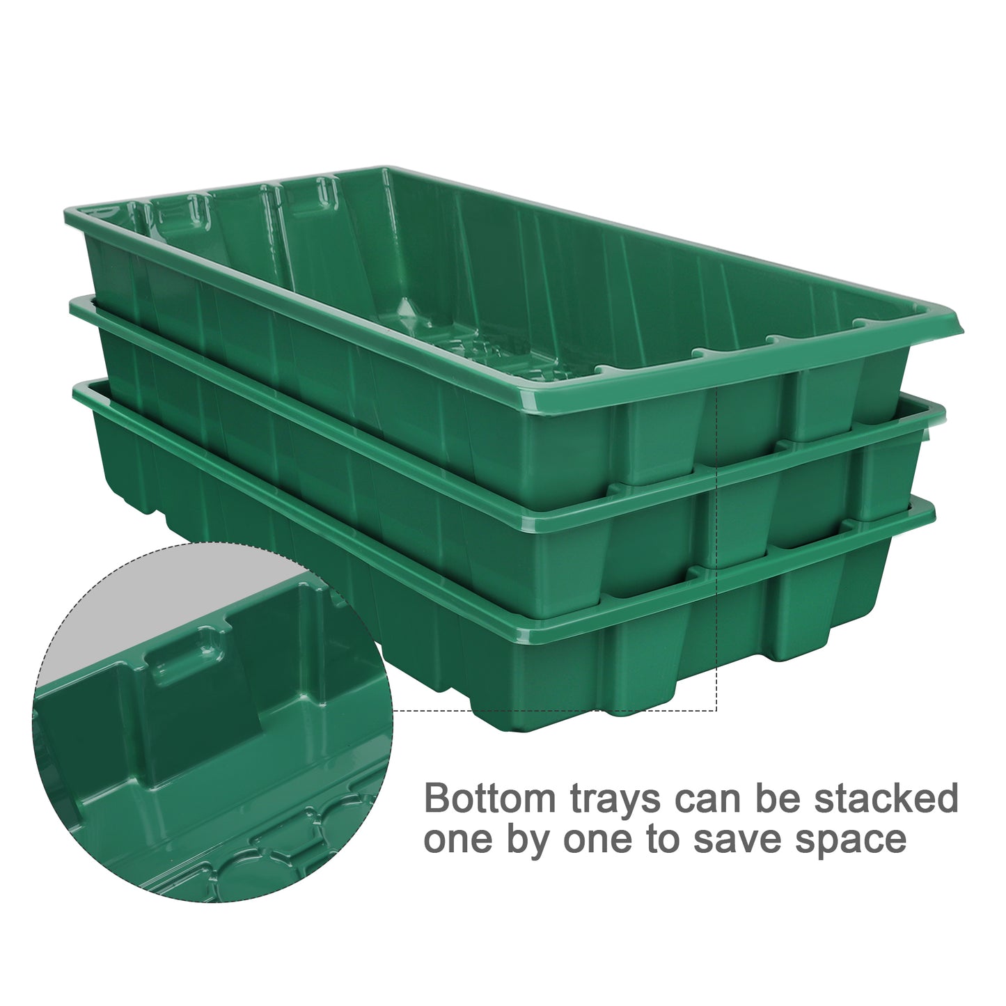 Seed Tray 3pcs, 40-Cell Propagator with Cover for Greenhouse