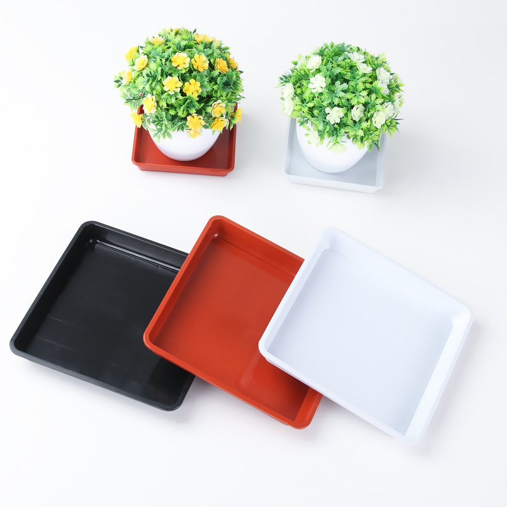 Seed Tray: Heavy Duty Square Plant Saucer - Indoor/Outdoor Garden Tray