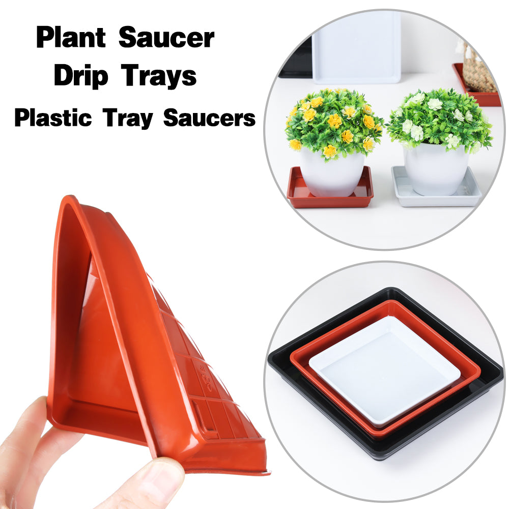 Seed Tray: Heavy Duty Square Plant Saucer - Indoor/Outdoor Garden Tray
