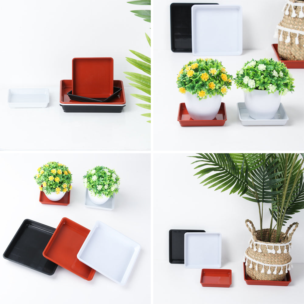 Seed Tray: Heavy Duty Square Plant Saucer - Indoor/Outdoor Garden Tray