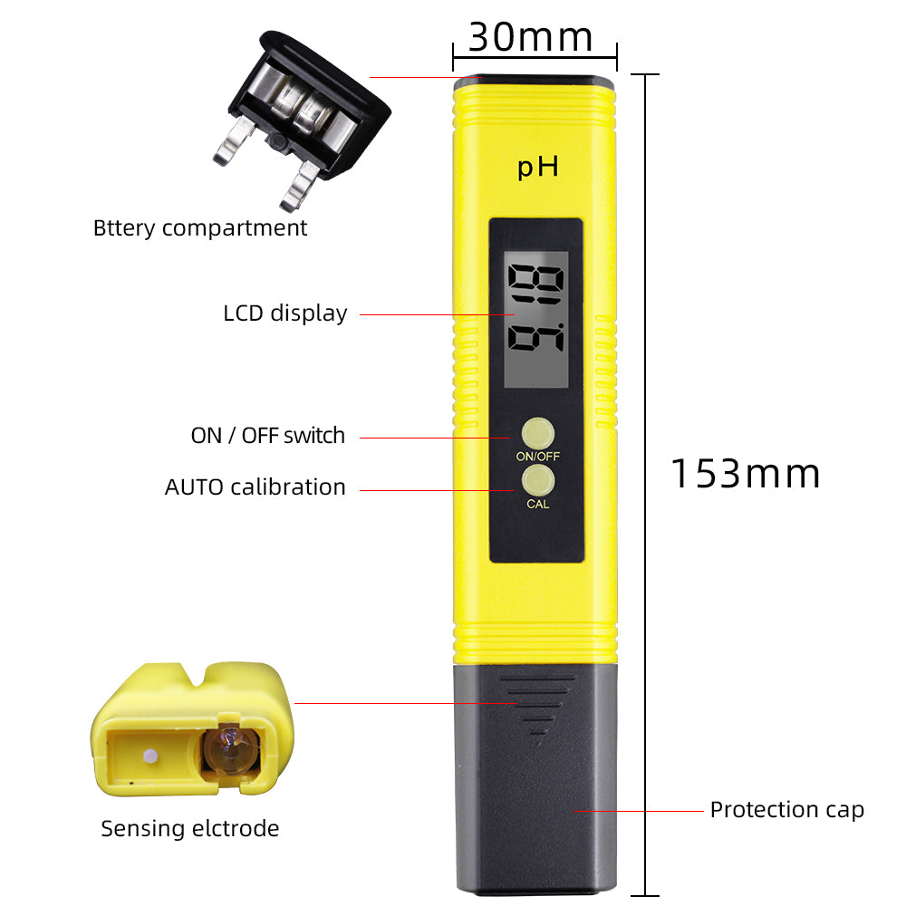 PH Meter & TDS Meter: Digital Water Quality Tester 0-14