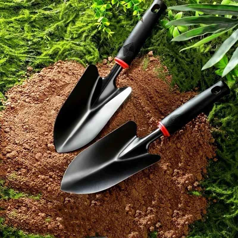 Metal Garden Trowel - Ergonomic Handle, Orange Trim