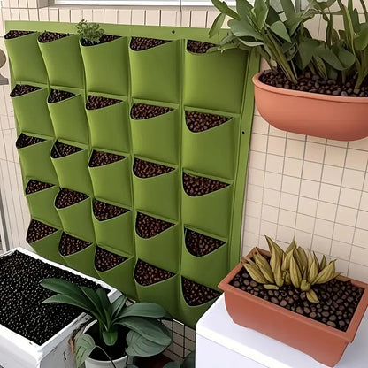 18-Pocket Vertical Garden Indoor/Outdoor Planter, Wall-Mounted Bag for Balcony/Patio. Grow herbs & vegetables indoors/outdoors. Space-saving.