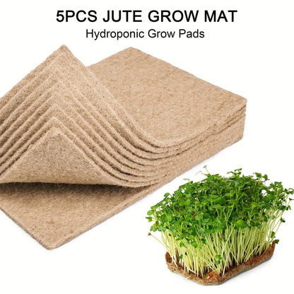 5Pcs Felt Cloth Plant Propagation Pad For Agricultural & Horticultural Seeding Mat Jute Fiber Grow Mat Hydroponic Grow Pads