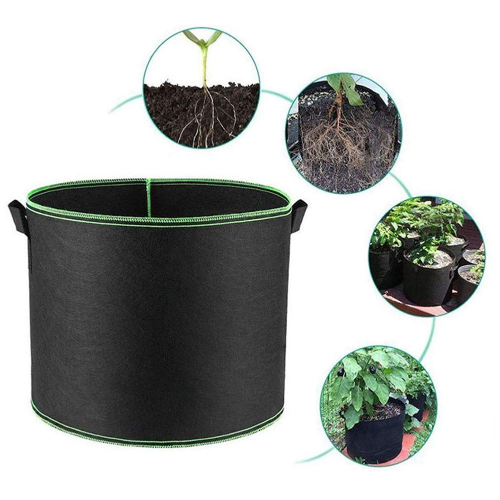 Felt Grow Bags 1-10 Gallon: Reusable Plant Pots with Handles