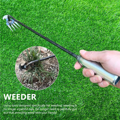 Weed Puller: Hand Weeder Tool - Long Handle Weed Digger for Gardening