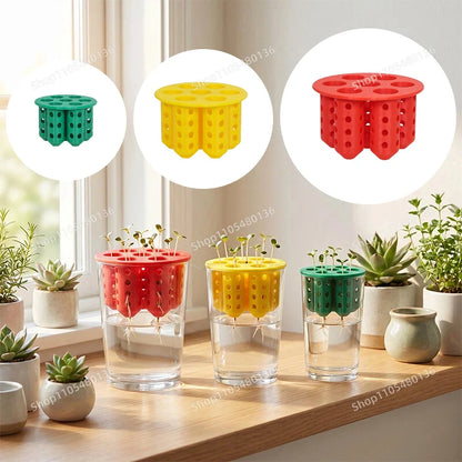 Hydroponic Plant Growing Lid Water Culture Planter Cup Holder Seed Germination Tray For Glass Cup Seedling Cultivation