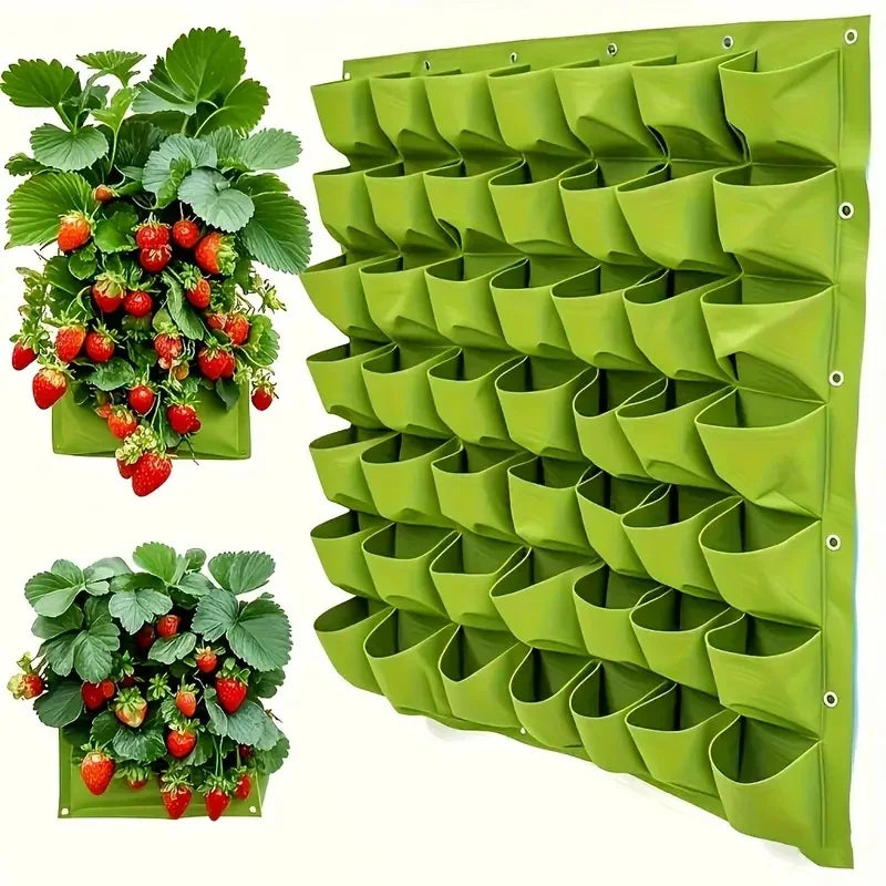 18-Pocket Vertical Garden Indoor/Outdoor Planter, Wall-Mounted Bag for Balcony/Patio. Grow herbs & vegetables indoors/outdoors. Space-saving.