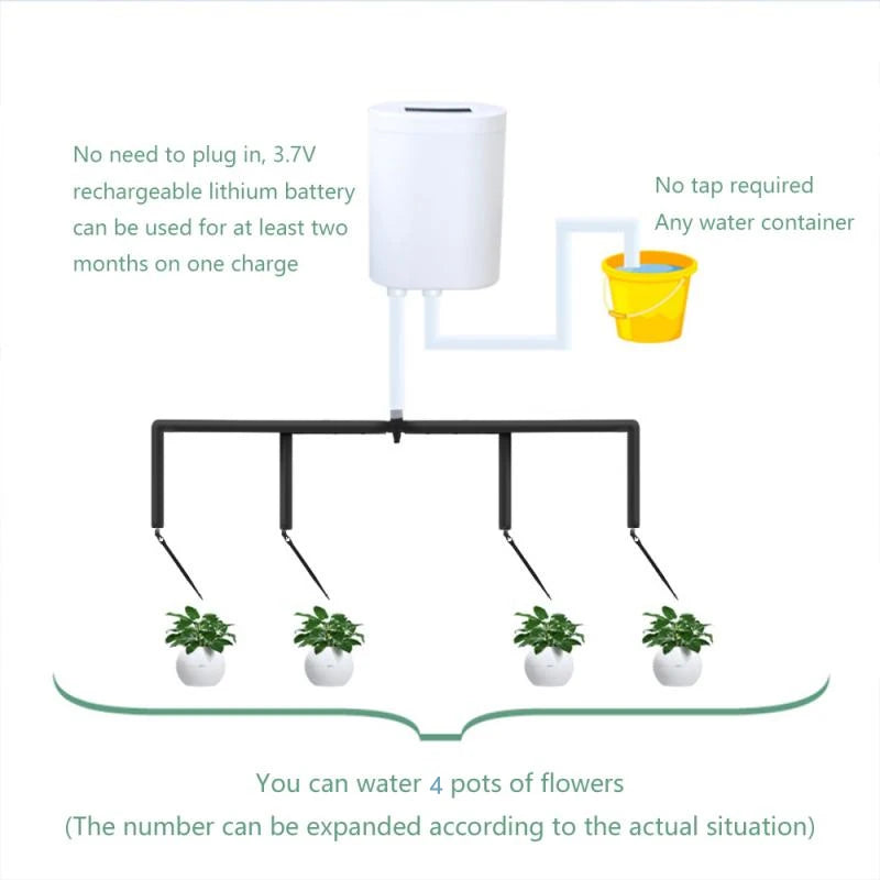 2 Head Automatic Watering Pump Controller Garden Gadget Drip Irrigation Device Pump Timer System Flower Plant Home Sprinkler