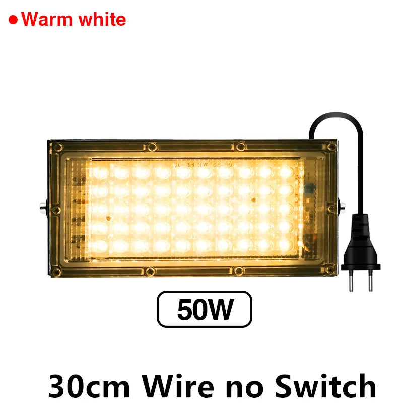 Full Spectrum LED Grow Light Phyto Lamp AC 220V 50W 100W with EU Plug for Greenhouse Hydroponic Plant Growth Floodlight Lighting