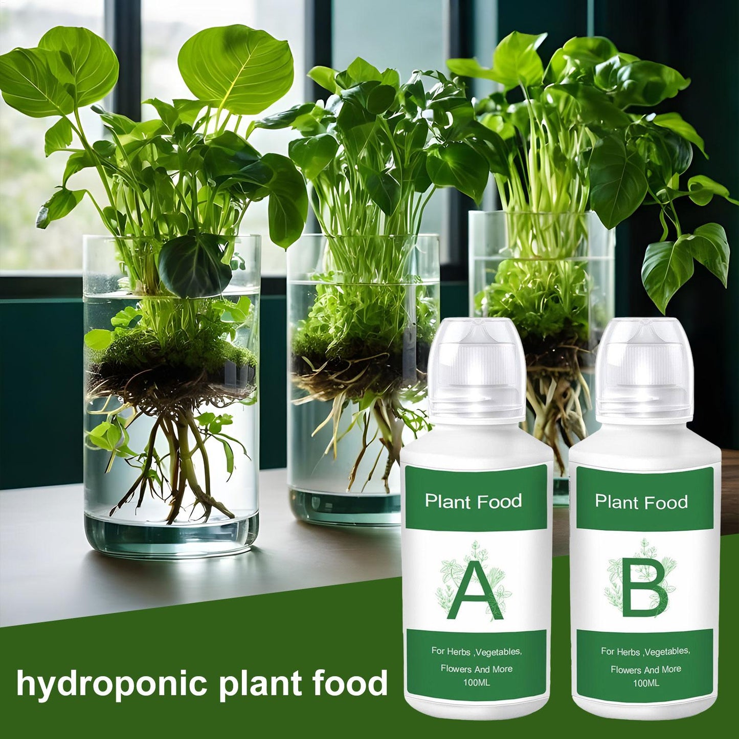 Plant Fertilizer: Hydroponic Nutrients Liquid Plant Food for Indoor Gardens