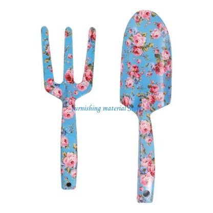 Floral Garden Tool Set for Women - Stainless Trowel & Fork