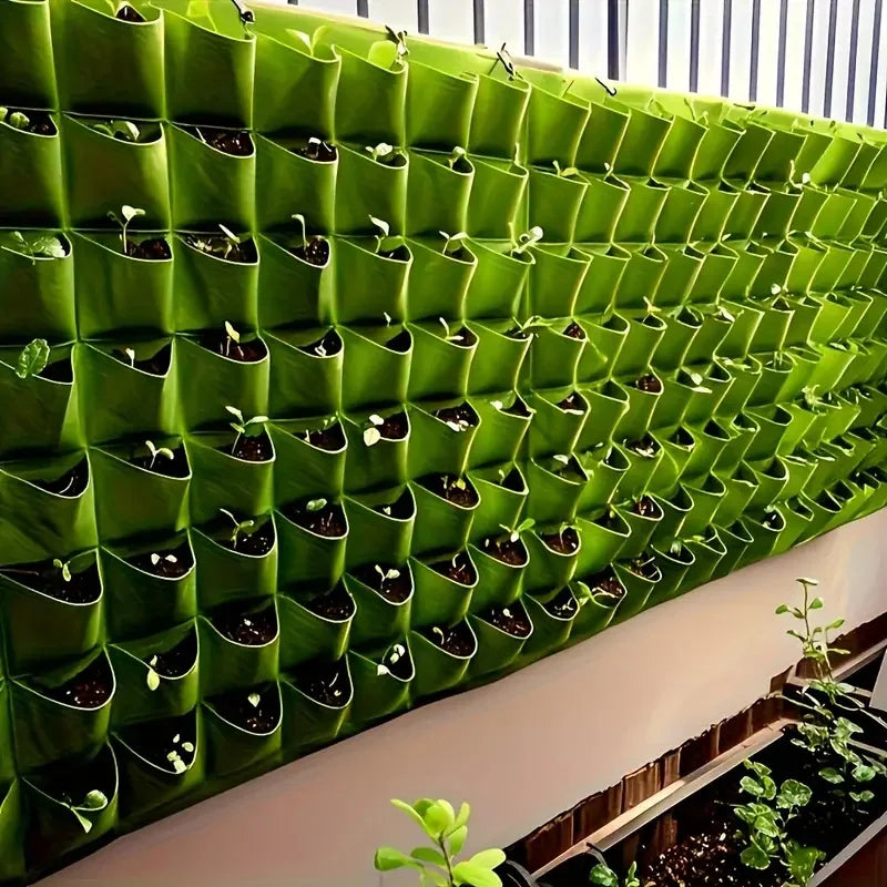 18-Pocket Vertical Garden Indoor/Outdoor Planter, Wall-Mounted Bag for Balcony/Patio. Grow herbs & vegetables indoors/outdoors. Space-saving.
