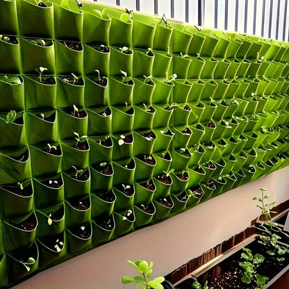 18-Pocket Vertical Garden Indoor/Outdoor Planter, Wall-Mounted Bag for Balcony/Patio. Grow herbs & vegetables indoors/outdoors. Space-saving.