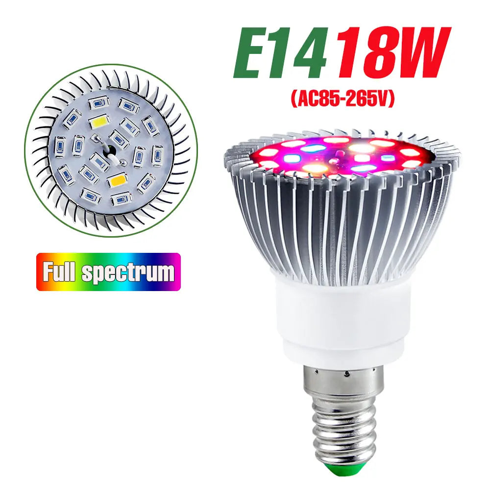 LED Grow Light Bulb 28W E27/E26 Full Spectrum for Indoor Plants