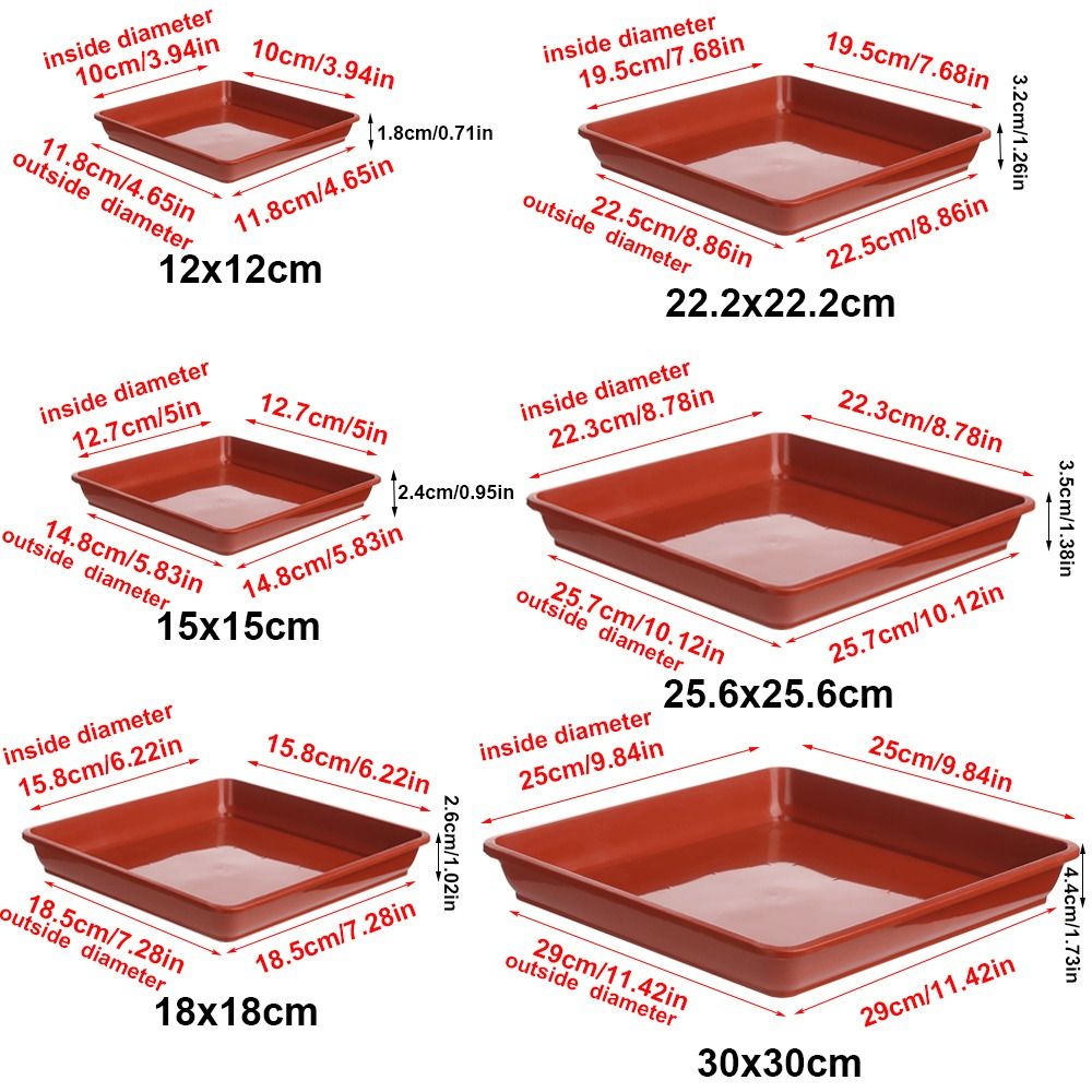 Seed Tray: Heavy Duty Square Plant Saucer - Indoor/Outdoor Garden Tray