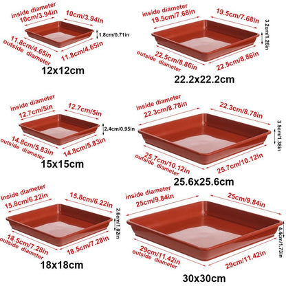 Seed Tray: Heavy Duty Square Plant Saucer - Indoor/Outdoor Garden Tray