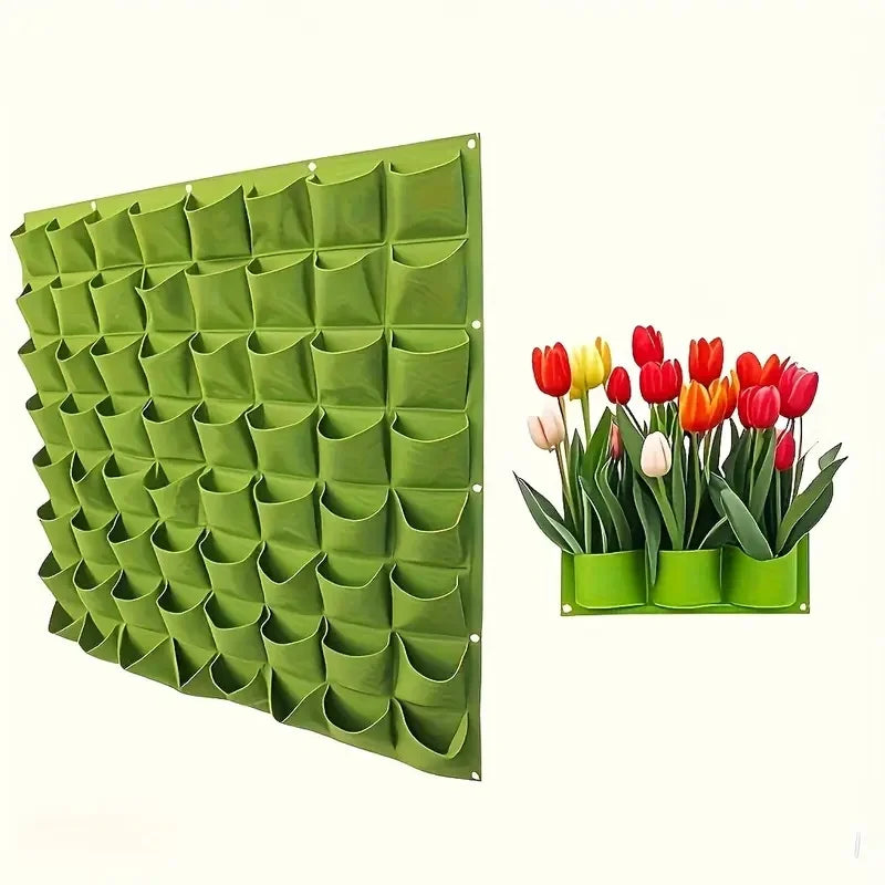 18-Pocket Vertical Garden Indoor/Outdoor Planter, Wall-Mounted Bag for Balcony/Patio. Grow herbs & vegetables indoors/outdoors. Space-saving.