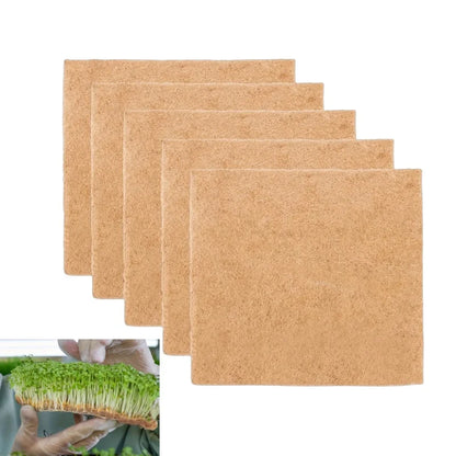 5pcs Jute Fiber Grow Mat Seedling Planting Pad Hydroponic Grow Pads For Agricultural Horticultural Laboratory 10x10cm