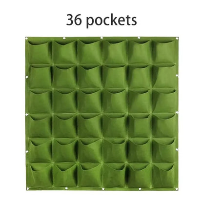 Multi-pocket Green Vertical Hanging Garden Planter Vegetable Fruit Flower Pots Bag Wall Mount Hanging Grow Bags Seeding Pots