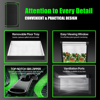 Growing Tent - ALPHAGROW 1680D Mylar Compact & Reflective