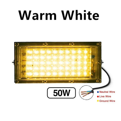 Full Spectrum LED Grow Light Phyto Lamp AC 220V 50W 100W with EU Plug for Greenhouse Hydroponic Plant Growth Floodlight Lighting