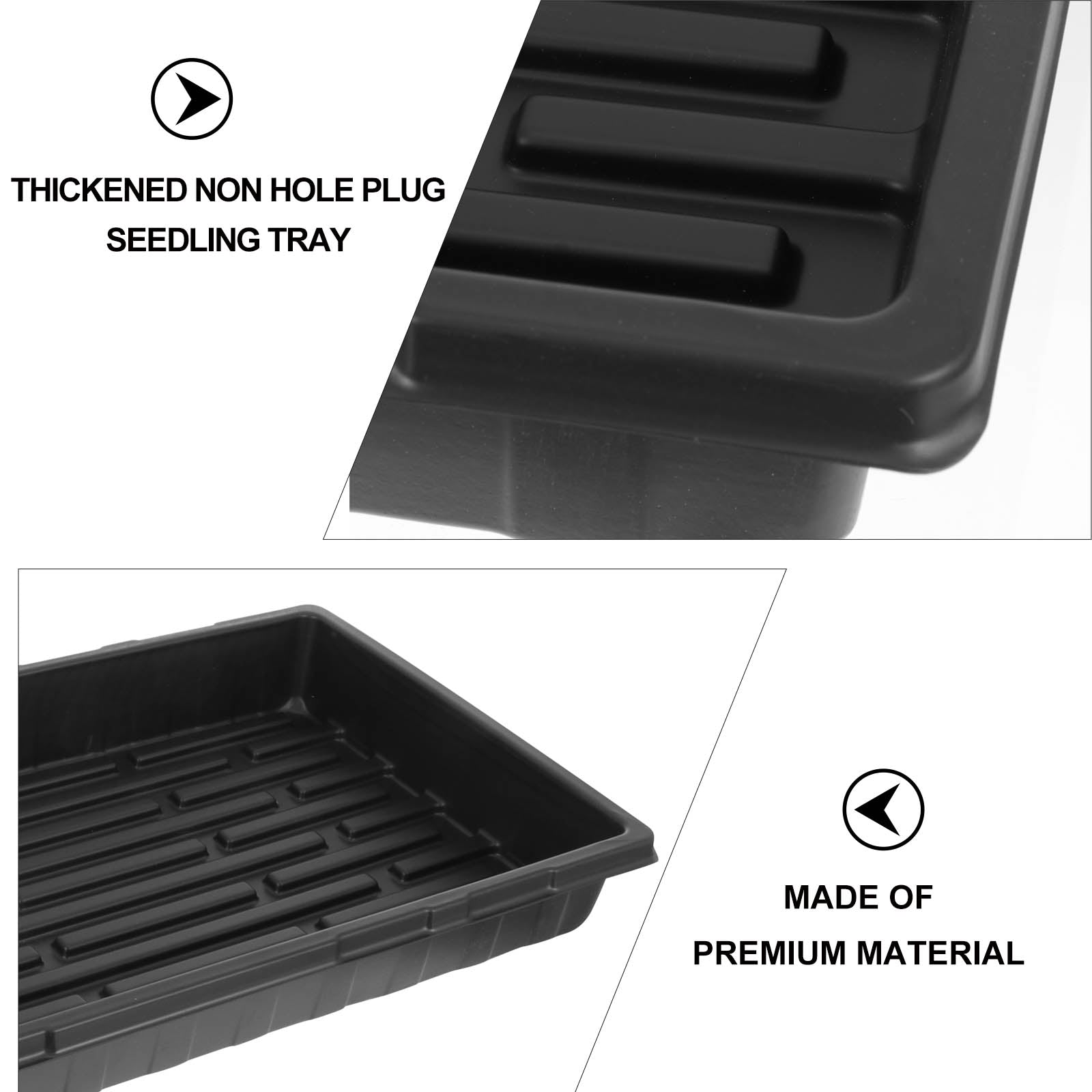 Seed Tray Set: Thickened, No Drain Holes, Indoor Use