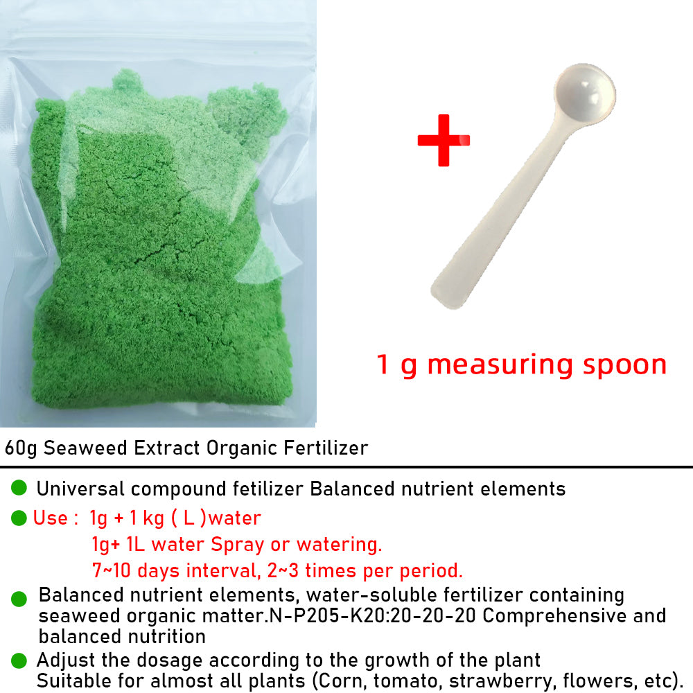 Seaweed Extract Organic Fertilizer 60g: Organic 20-20-20 for Bonsai