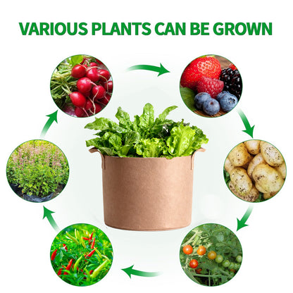 6/7/15 Gallon Grow Bags - Durable Fabric Planters with Handles