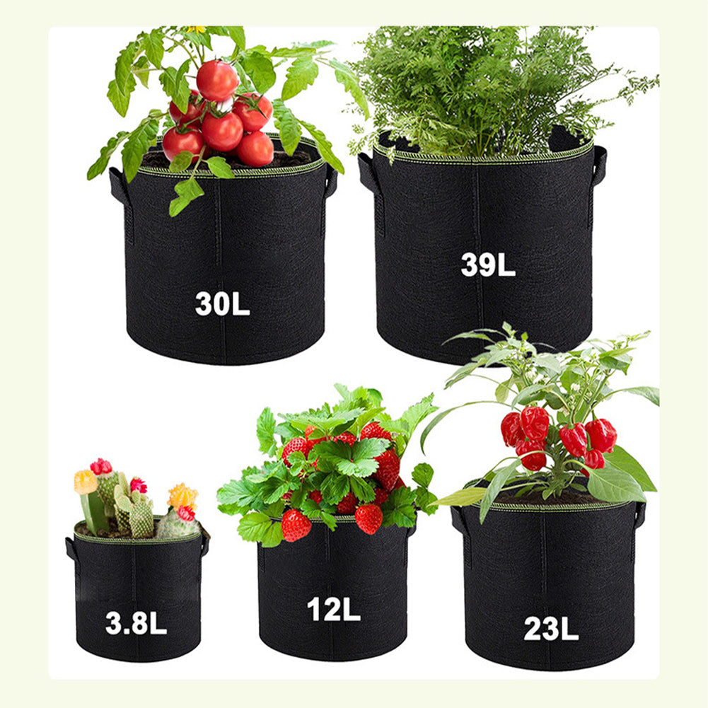 Felt Grow Bags 1-10 Gallon: Reusable Plant Pots with Handles
