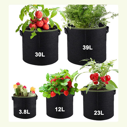 Felt Grow Bags 1-10 Gallon: Reusable Plant Pots with Handles