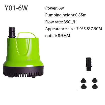 Submersible Water Pump for Fish Tank Pond, Hydroponics Garden Fountain, Ultra-Quiet Waterfall 6W