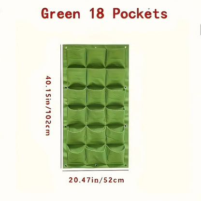 18-Pocket Vertical Garden Indoor/Outdoor Planter, Wall-Mounted Bag for Balcony/Patio. Grow herbs & vegetables indoors/outdoors. Space-saving.