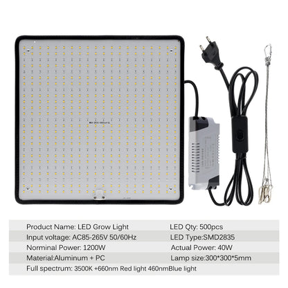 40W LED Grow Light Full Spectrum for Indoor Plants