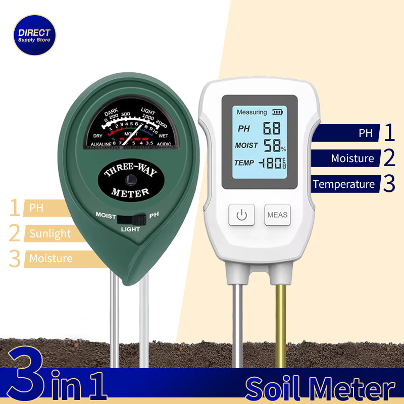 LCD Soil pH Meter: 3-in-1 Digital Tester for Garden & Plants