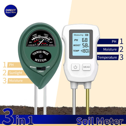 LCD Soil pH Meter: 3-in-1 Digital Tester for Garden & Plants