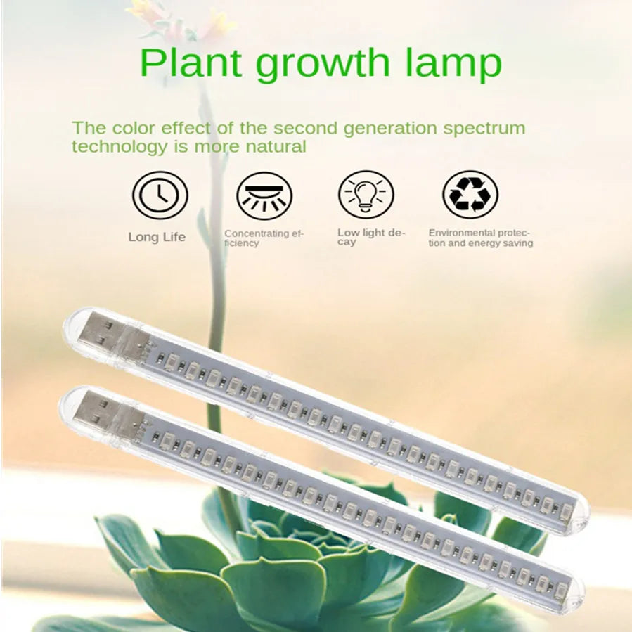 VnnZzo LED Full Spectrum Plant Lamp USB Grow Light Flexible LED Growth Light Phyto Lamp Flower Seedling Hydroponic Lighting