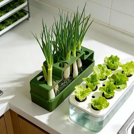 Hydroponic Scallion Growing Device EnergySaving Indoor Green Onion Growing Kit for Home and Office Decor