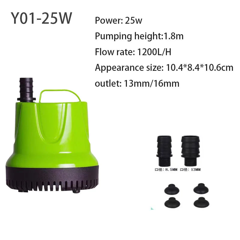 Submersible Water Pump for Fish Tank Pond, Hydroponics Garden Fountain, Ultra-Quiet Waterfall 6W