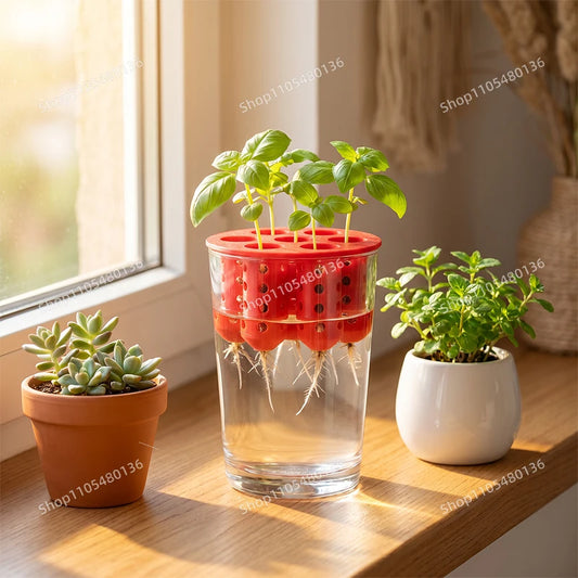 Hydroponic Plant Growing Lid Water Culture Planter Cup Holder Seed Germination Tray For Glass Cup Seedling Cultivation