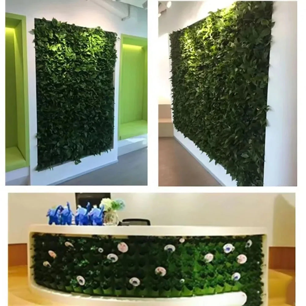 Multi-pocket Green Vertical Hanging Garden Planter Vegetable Fruit Flower Pots Bag Wall Mount Hanging Grow Bags Seeding Pots