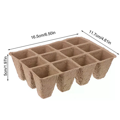 5pcs Tools 12 Hole Plant Nursery Seed Tray Pulp Biodegradable Gardening Sowing Tray Seed Planter Hydroponics Growing System