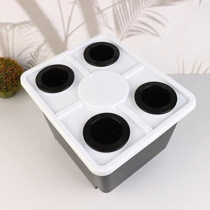 Hydroponics System Bucket With Siphon Elbows Four-Hole Cover Planting Flowerpot Soilless Culture Vegetable Nursery Fruit Bucket