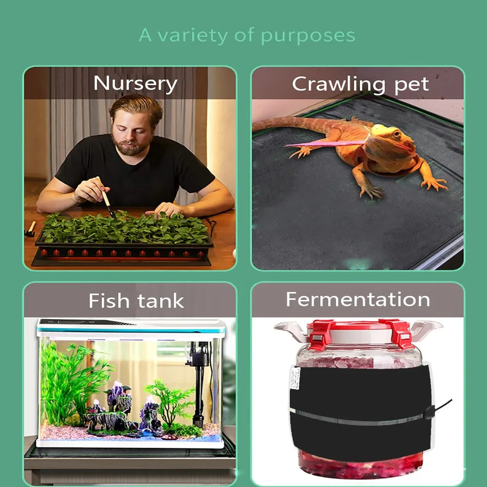 5W Seedling Heat Mat Plant Seed Anti-cold Pet Winter Heating Mat with Temperature Controller Plant Flower Vegetable